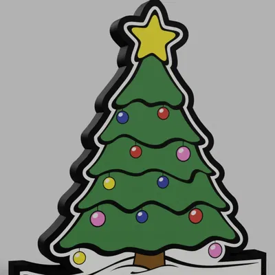 Hộp Đèn Cây Thông Noel 3D