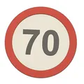 Max Speed Limit Sign 70 (car pin) - Thumbnail 1