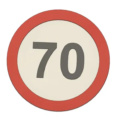 Max Speed Limit Sign 70 (car pin)