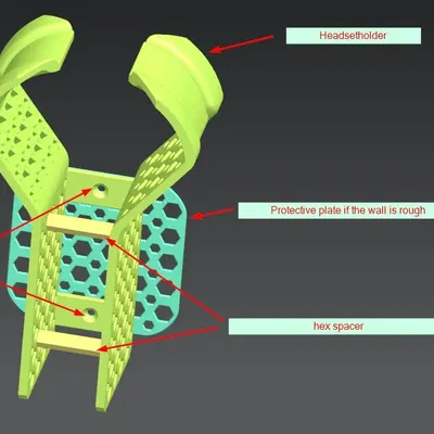 Giá Treo Tai Nghe Kiểu Lục Giác Gắn Tường