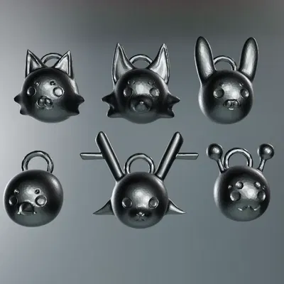 Chibi Animals Pendant Set (Cat, Dog/Wolf, Rabbit/Hare, Bird, Bug/Insect, Deer)