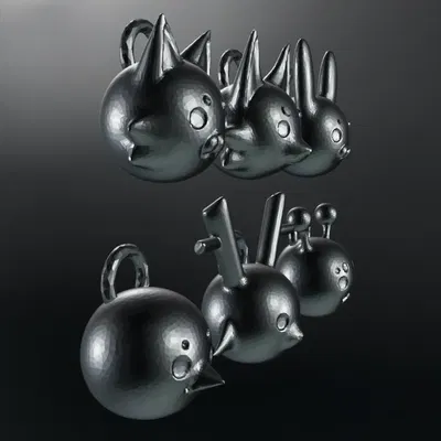 Chibi Animals Pendant Set (Cat, Dog/Wolf, Rabbit/Hare, Bird, Bug/Insect, Deer)