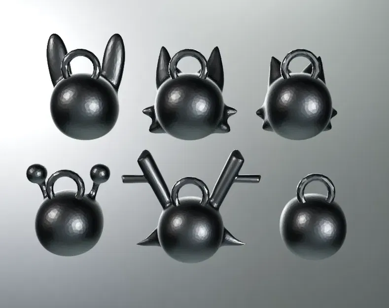 Chibi Animals Pendant Set (Cat, Dog/Wolf, Rabbit/Hare, Bird, Bug/Insect, Deer) - Image 4