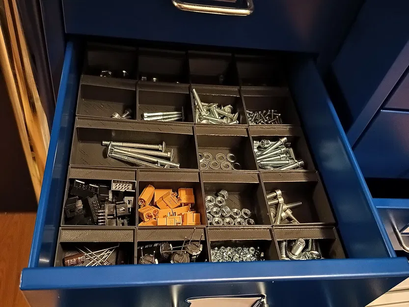 Hộp Gridfinity cho tủ HELMER - có thanh trượt - Image 1