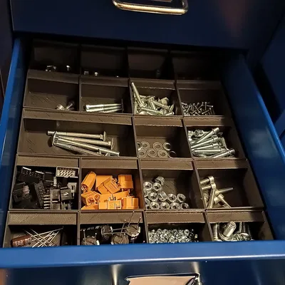 Hộp Gridfinity cho tủ HELMER - có thanh trượt