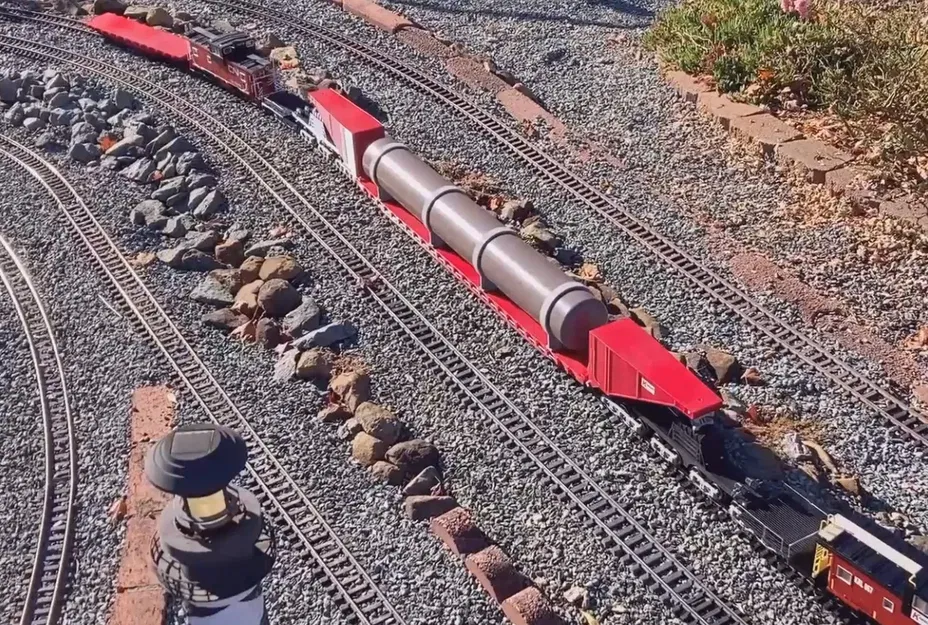 Tàu chở hàng G-Scale 1:29 Schnabel 20 trục có sàn và thùng dầu - Image 1