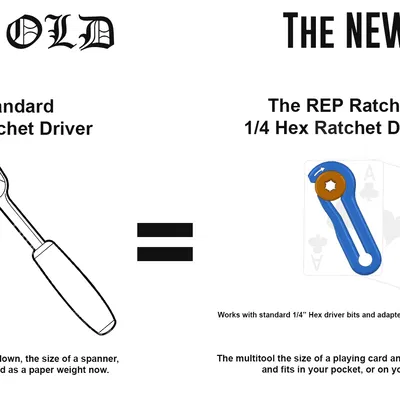 Dụng cụ R.E.P Ratchet Nguyên Bản - Tua vít lục giác dạng bánh cóc 1/4" và Đồ chơi Fidget!!!