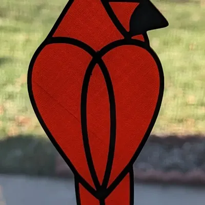 Chim Hồng Tước - Chân Nến Kính Màu Kết Hợp