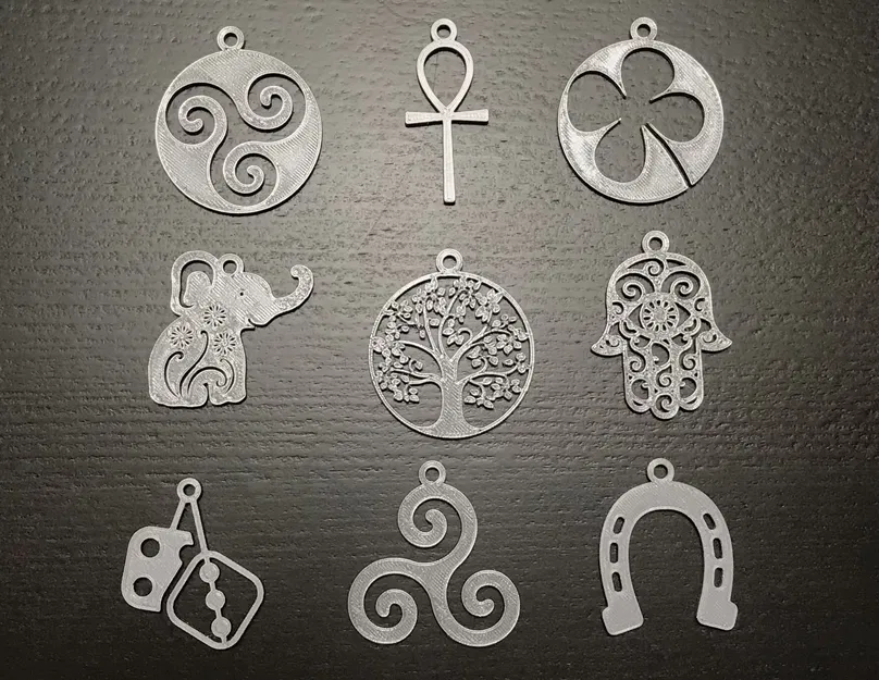 Title Bùa may mắn Amuletos de la suerte Tổng hợp Bộ 9 mặt dây c - Image 1