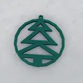 christmas tree ornament snowflake, deer and tree - Thumbnail 3