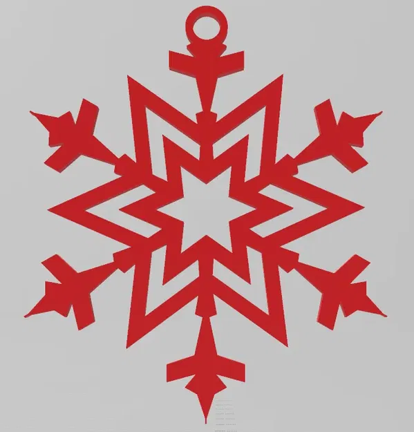 EASY TO PRINT, SNOWFLAKE, CHRISTMAS ORNAMENT 19, ORNAMENTS - Image 1