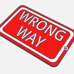 Biển báo "Đi sai đường" & móc khóa