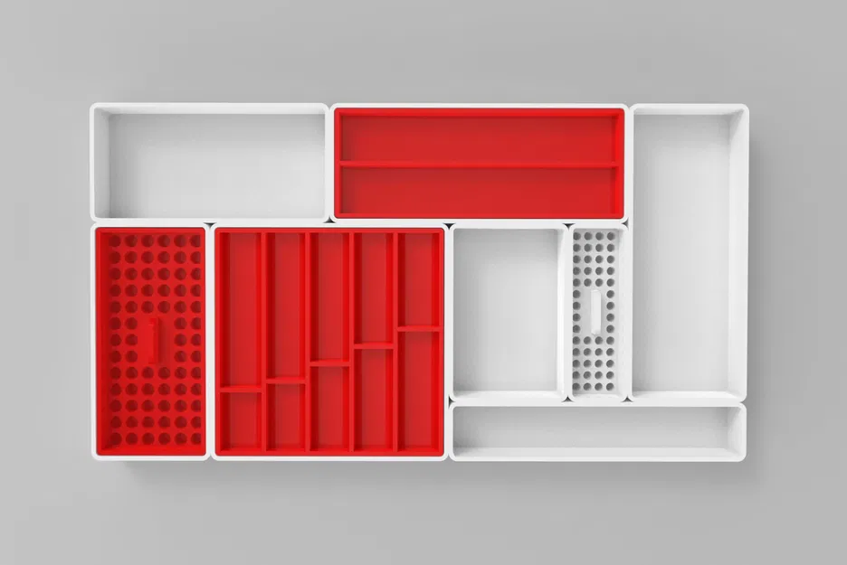 Tổ chức ngăn kéo với các khay đựng dụng cụ, mũi khoan, mũi khoét và cưa - Image 4