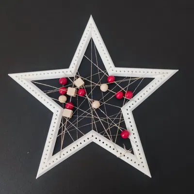 Hvězda na vyšívání - Star embroidery - Dream Catcher