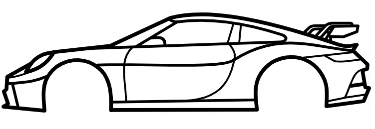 Mô Hình Xe Hơi Porsche 992 GT3 (2022) Dạng Silhouette - Image 1