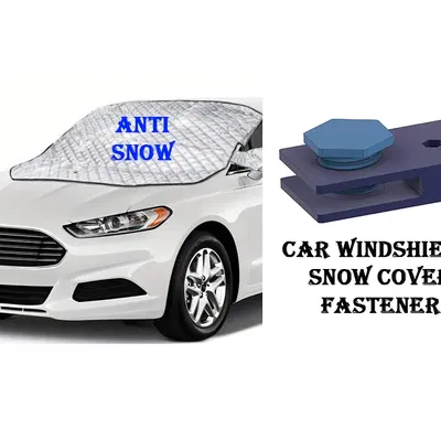 Car windshield snow cover fastener (parametric)