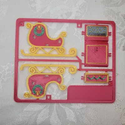 Bộ Thiệp Xe Trượt Tuyết Giáng Sinh Lắp Ráp