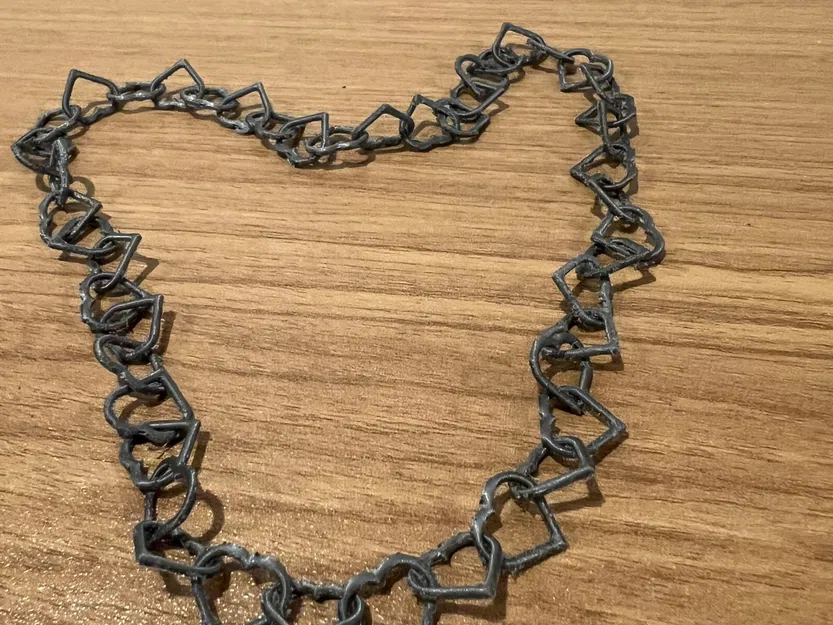 Dây Chuyền/Vòng Tay Mắt Xích Trái Tim In Liền - Image 1