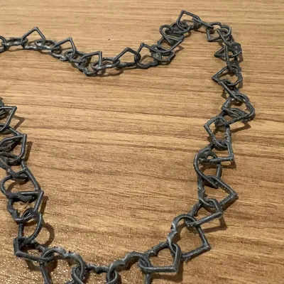 Dây Chuyền/Vòng Tay Mắt Xích Trái Tim In Liền