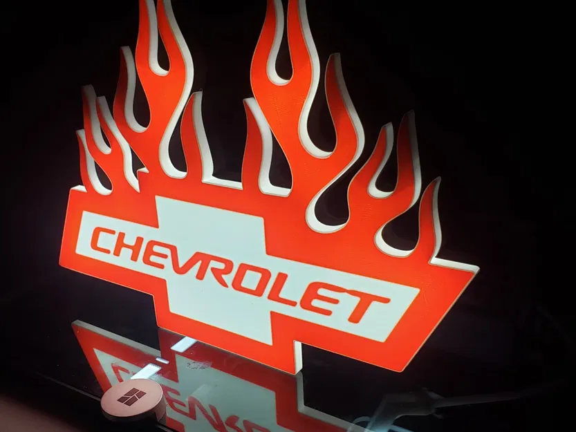 Hộp Đèn "Chevy Flames" - Image 1