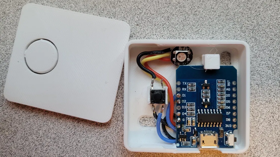 Wall Mount Button for Wemos D1 Mini - Image 1