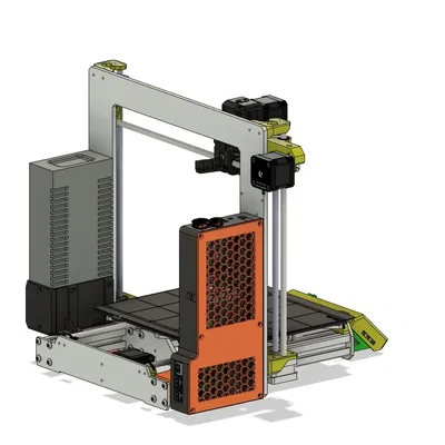 Remix: Prusa MK3s+ Einsy and Pi enclosure (larger case and internal zip tie mounts)