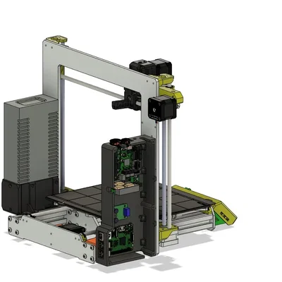 Remix: Prusa MK3s+ Einsy and Pi enclosure (larger case and internal zip tie mounts)