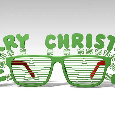 Kính MERRY CHRISTMAS Chữ Rung Rinh