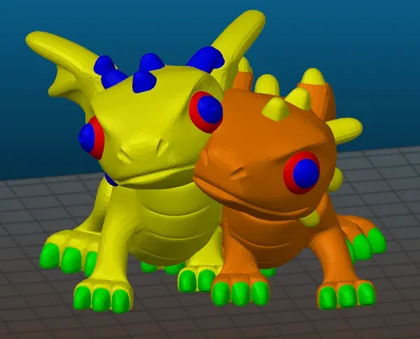 Cặp rồng dễ thương - phối màu đa vật liệu - Image 1