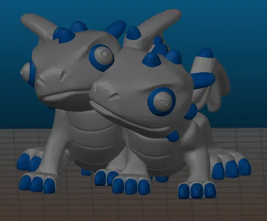 Cặp rồng dễ thương - phối màu đa vật liệu - Image 2