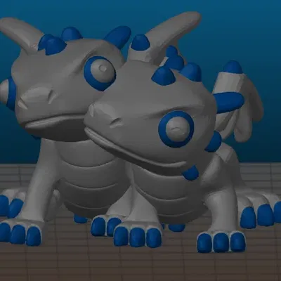 Cặp rồng dễ thương - phối màu đa vật liệu