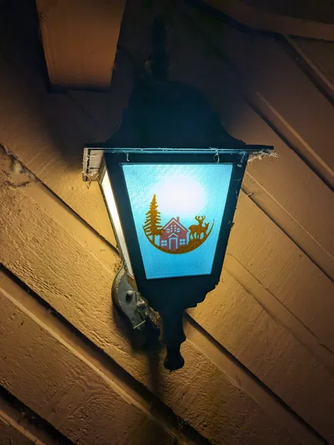 Tấm Kính Đèn Trụ Hiên Mùa Lễ Hội - Cảnh Đồng Quê - Image 1