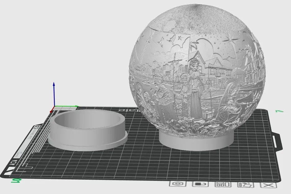 Quả cầu Lithophane Chúa Giáng Sinh 140mm Có Điều Khiển LED - Image 2