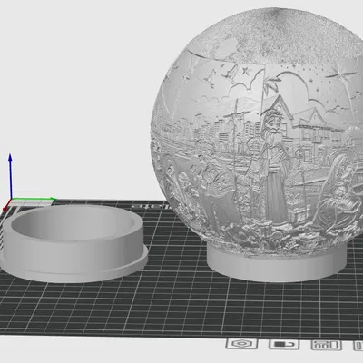 Quả cầu Lithophane Chúa Giáng Sinh 140mm Có Điều Khiển LED