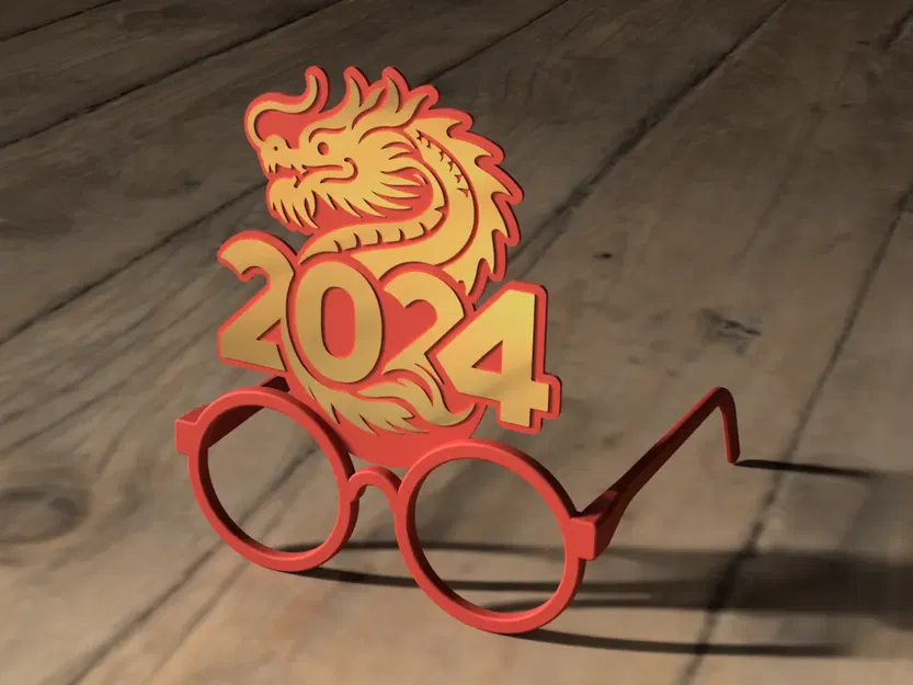 Year of the Dragon Glasses - 2024 New Year - Image 1
