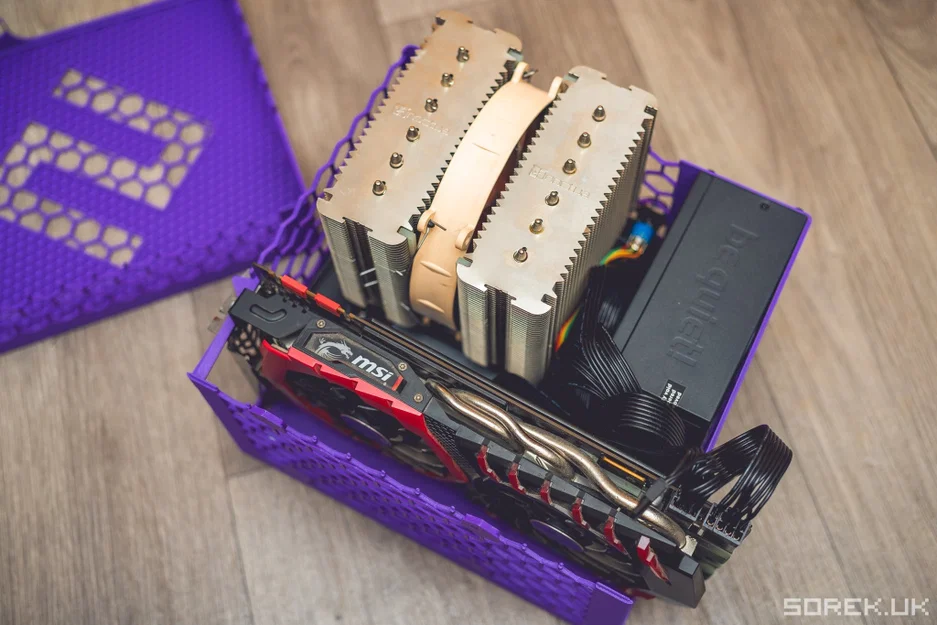 Case ITX siêu nhỏ (MiniATX) - Card đồ họa full-length + Noctua NH-D14 (D15), không cần ốc vít/insert, dùng nguồn SFX-L - Image 9