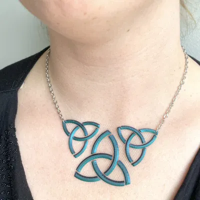 Dây Chuyền Lơ Lửng Hình Nút Thắt Celtic Ba Ngôi