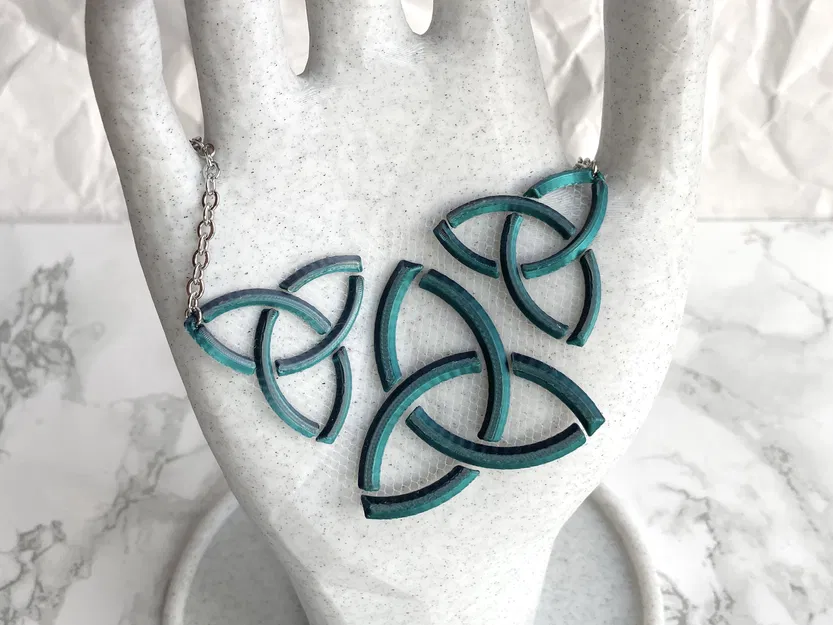 Dây Chuyền Lơ Lửng Hình Nút Thắt Celtic Ba Ngôi - Image 2