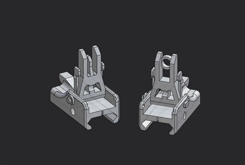 Ống Ngắm Sắt Gập Lên Tầm Thấp Dùng Ít Phần Cứng - Image 2