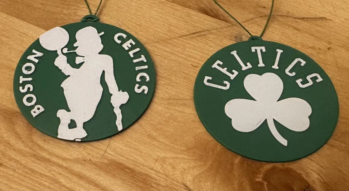 Trang trí Giáng sinh Logo Boston Celtics (Logo Cỏ ba lá + Chú Lùn May mắn Một màu) - Image 2