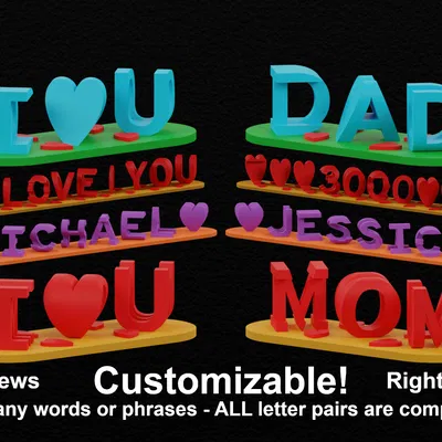 Khối Chữ Cái Tưởng Tượng Hai Mặt Tùy Chỉnh