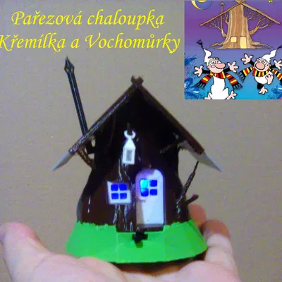 Stump Cottage with LED light / Pařezová chaloupka s LED osvětlením