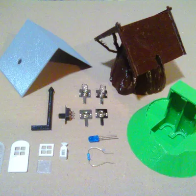 Stump Cottage with LED light / Pařezová chaloupka s LED osvětlením