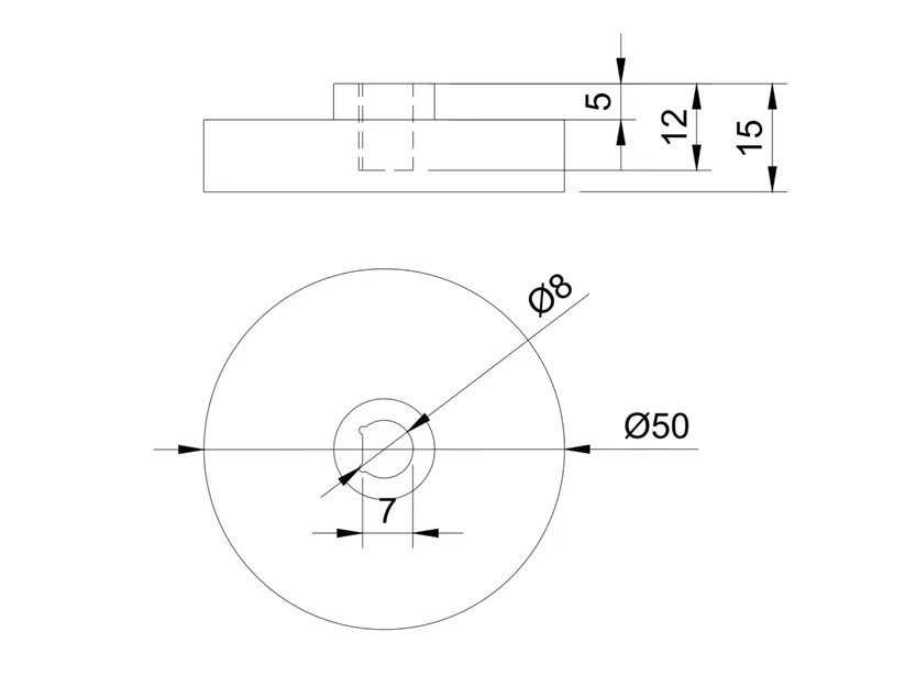 Bánh Xe Cầm Tay Động Cơ Bước 50mm Cho Trục D 8mm - Image 2