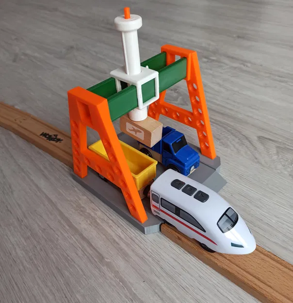 Cần cẩu giàn cho tàu gỗ (Tương thích Brio) - Tải từ tính và nhả hàng bằng nút bấm! - Image 1