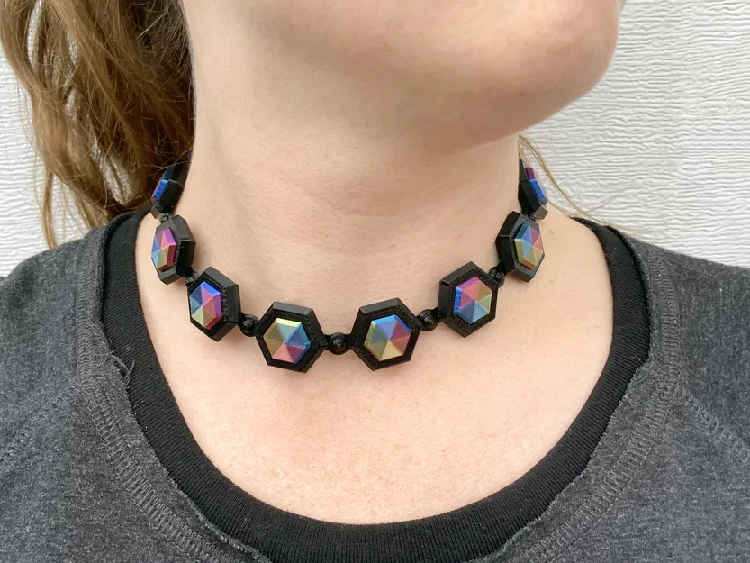 Vòng cổ choker mắt xích kim cương dẻo - Image 1
