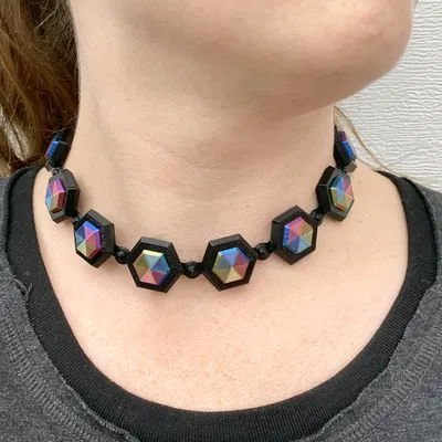 Vòng cổ choker mắt xích kim cương dẻo