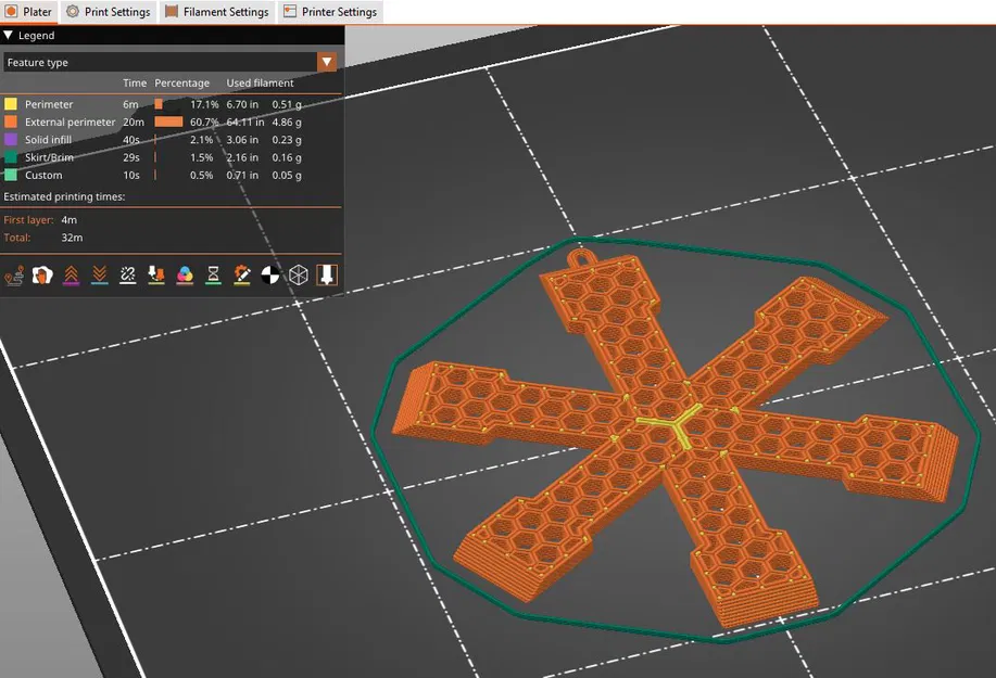 Đồ Trang Trí Bông Tuyết Lục Giác Hex Scraper - Image 5