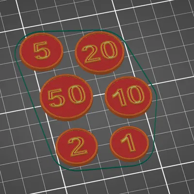 Tiền xu cho trẻ em (1,2,5,10,20,50)