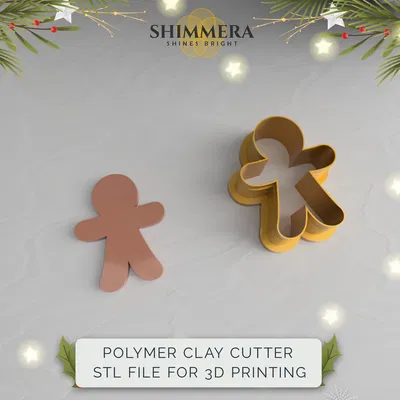 Khuôn Cắt Đất Sét Polymer Hình Bánh Gừng Giáng Sinh